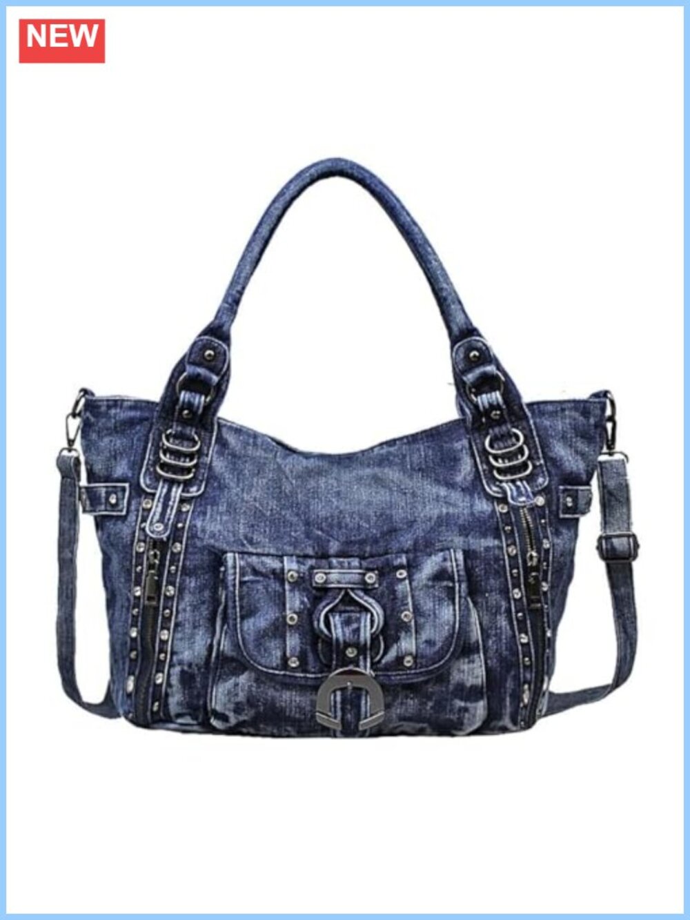 Denim Hobo Bag Women Large Shoulder Tote Crossbody Washable Jeans Purse